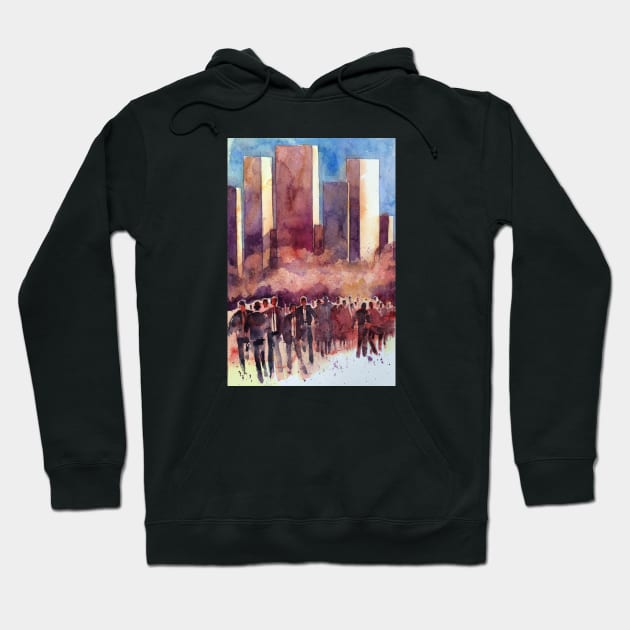 Escape from the town Hoodie by Andreuccetti Art